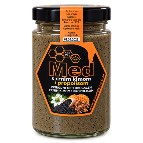 MED S CRNIM KIMOM I PROPOLISOM - 250 g