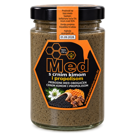 MED S CRNIM KIMOM I PROPOLISOM - 250 g